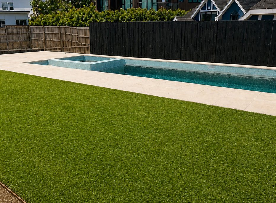 Pool and lawn at a Glendowie home